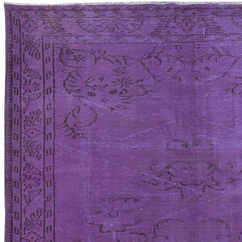 6x9.2 Ft Purple Area Rug For Modern Interiors, Hand Knotted In Turkey photo Textiles