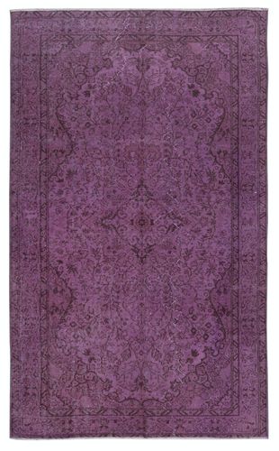5.4x8.8 Ft Purple Color Handmade Area Rug From Turkey, Great 4 Modern Interiors