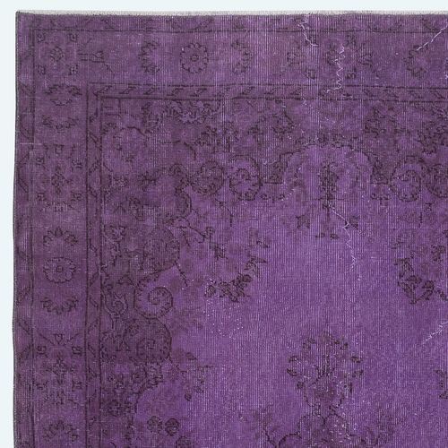 5x9.8 Ft Contemporary Area Rug In Purple, Hand Knotted In Turkey photo Textiles
