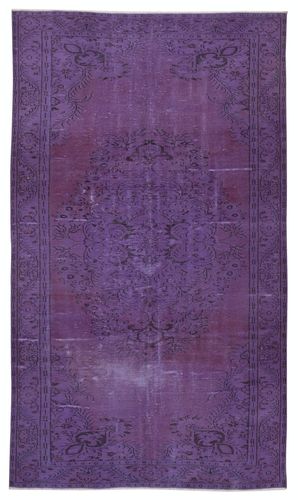 5.5x9.7 Ft Modern Purple Color Rug, Handmade Turkish Rug, Bohemian Home Decor
