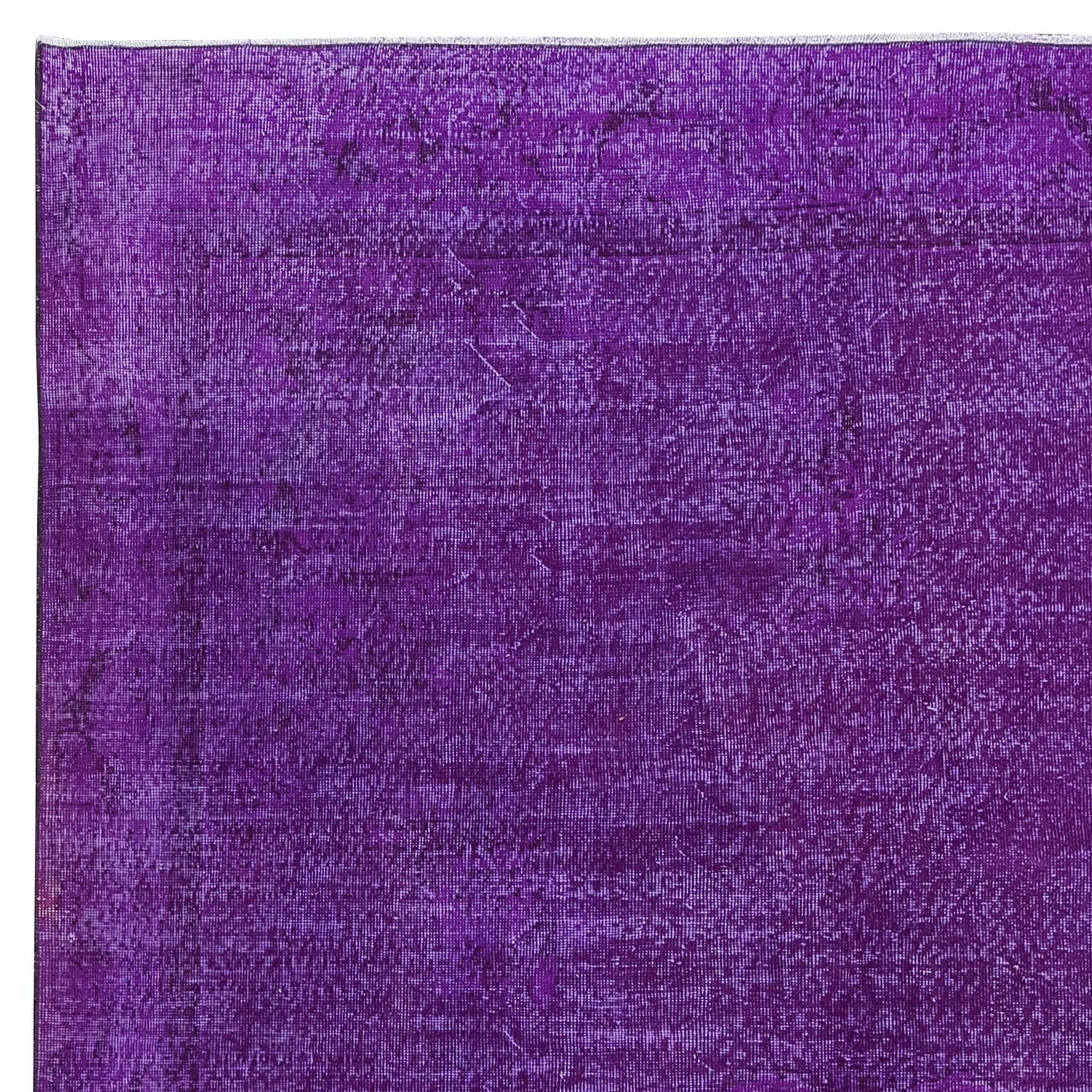 7.3x11 Ft Plain Purple Unique Handknotted Large Rug. Modern Turkish Bohem Carpet photo Textiles