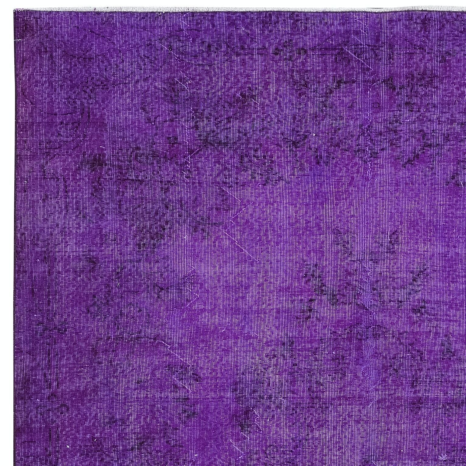 6.7x10 Ft Handmade Turkish Rug, Modern Violet Purple Carpet, Bohemian Home Decor photo Textiles