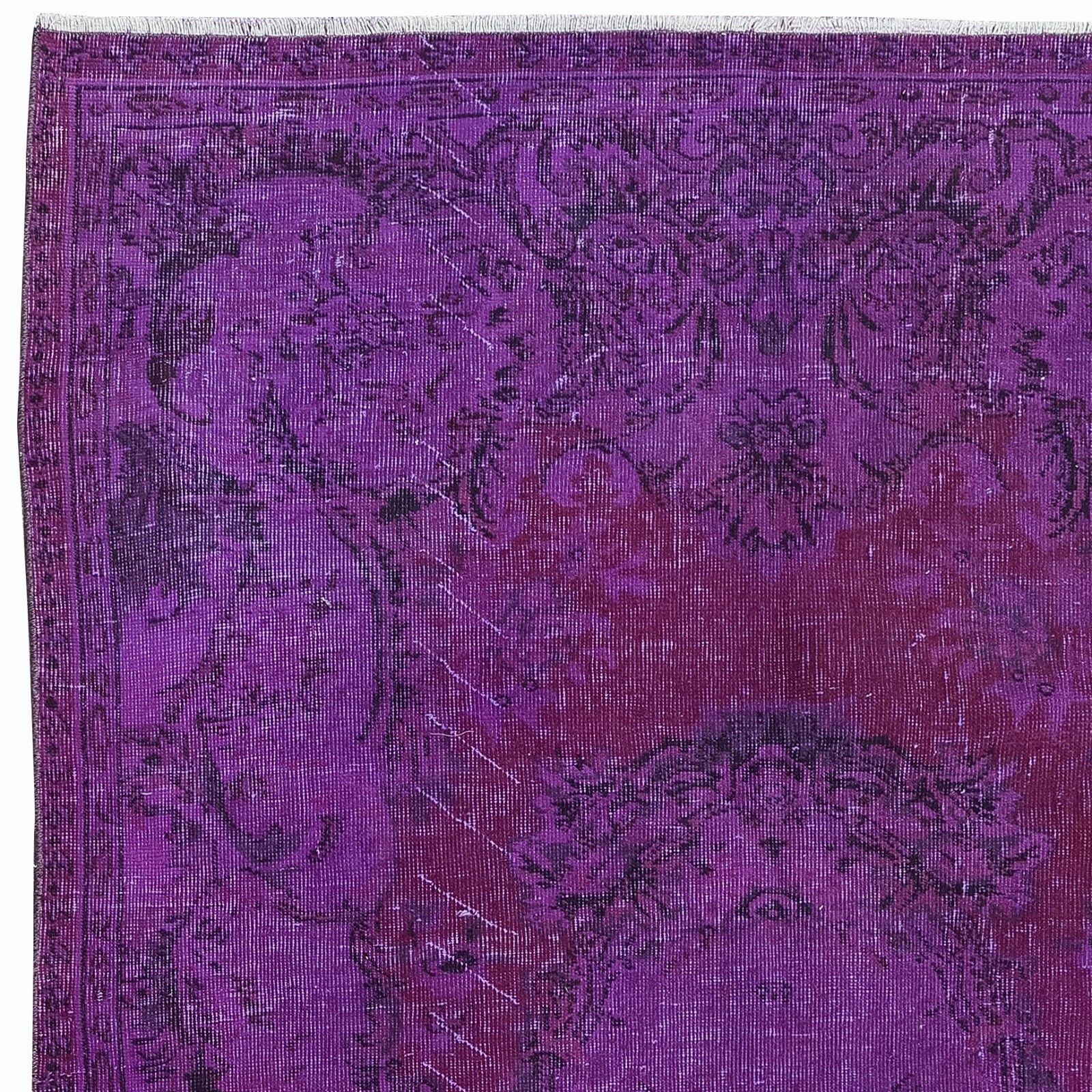 5x8.3 Ft Contemporary Wool Area Rug In Purple, Hand Knotted In Turkey photo Textiles
