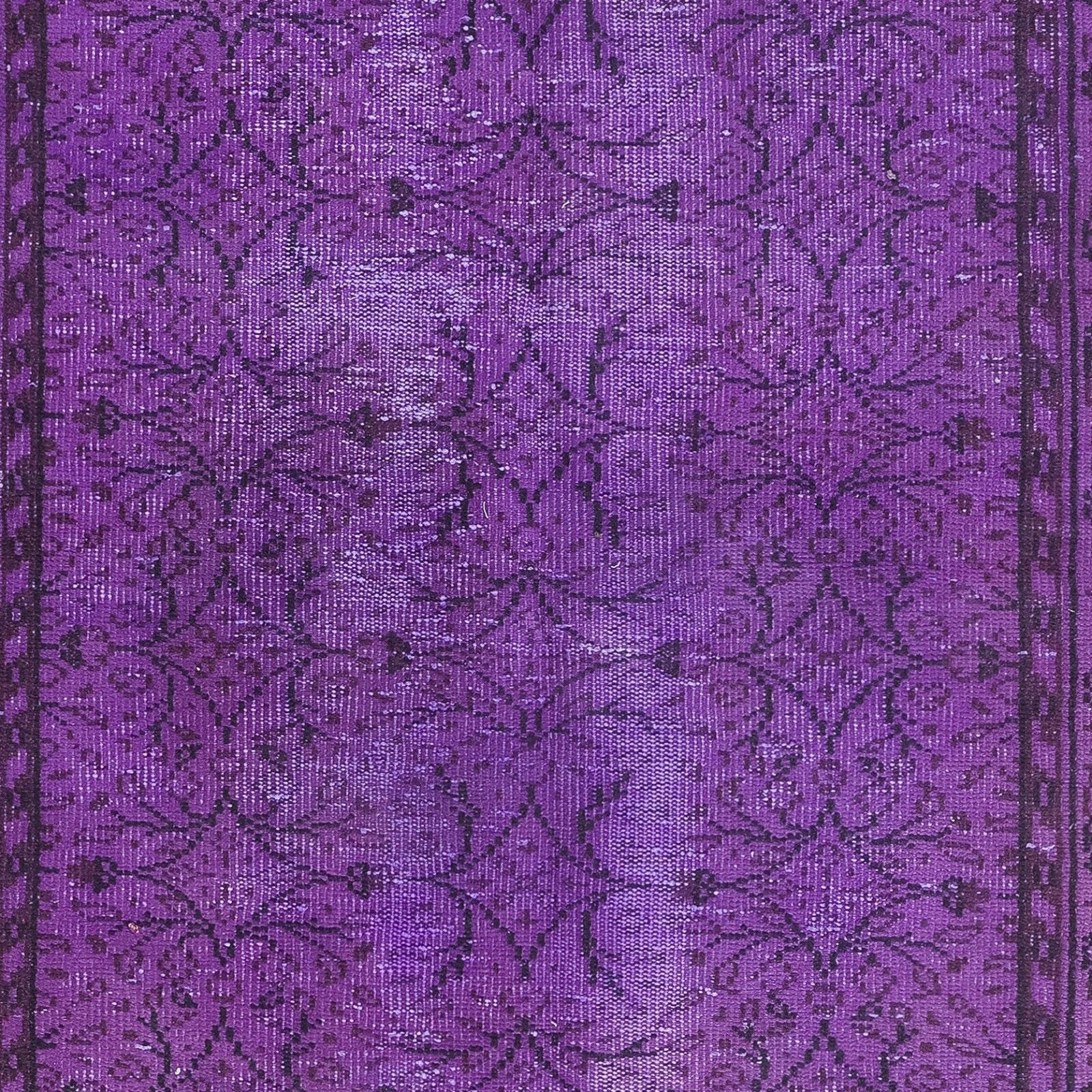 4.2x7.6 Ft Contemporary Living Room Carpet In Purple, Handmade Turkish Area Rug photo 328.0