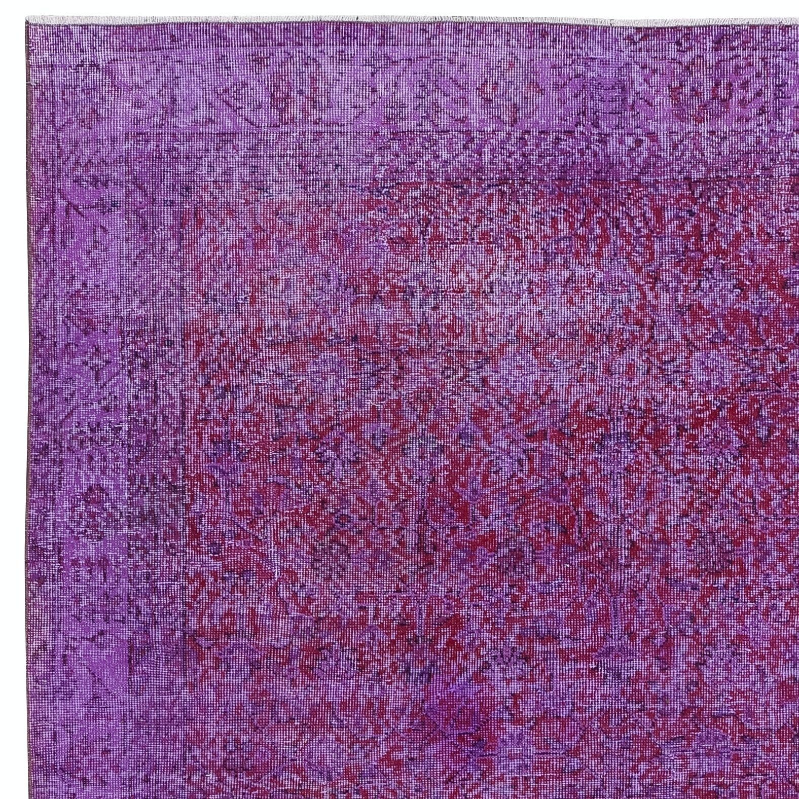 6.4x10.5 Ft Modern Handmade Turkish Sparta Wool Area Rug In Purple photo Textiles