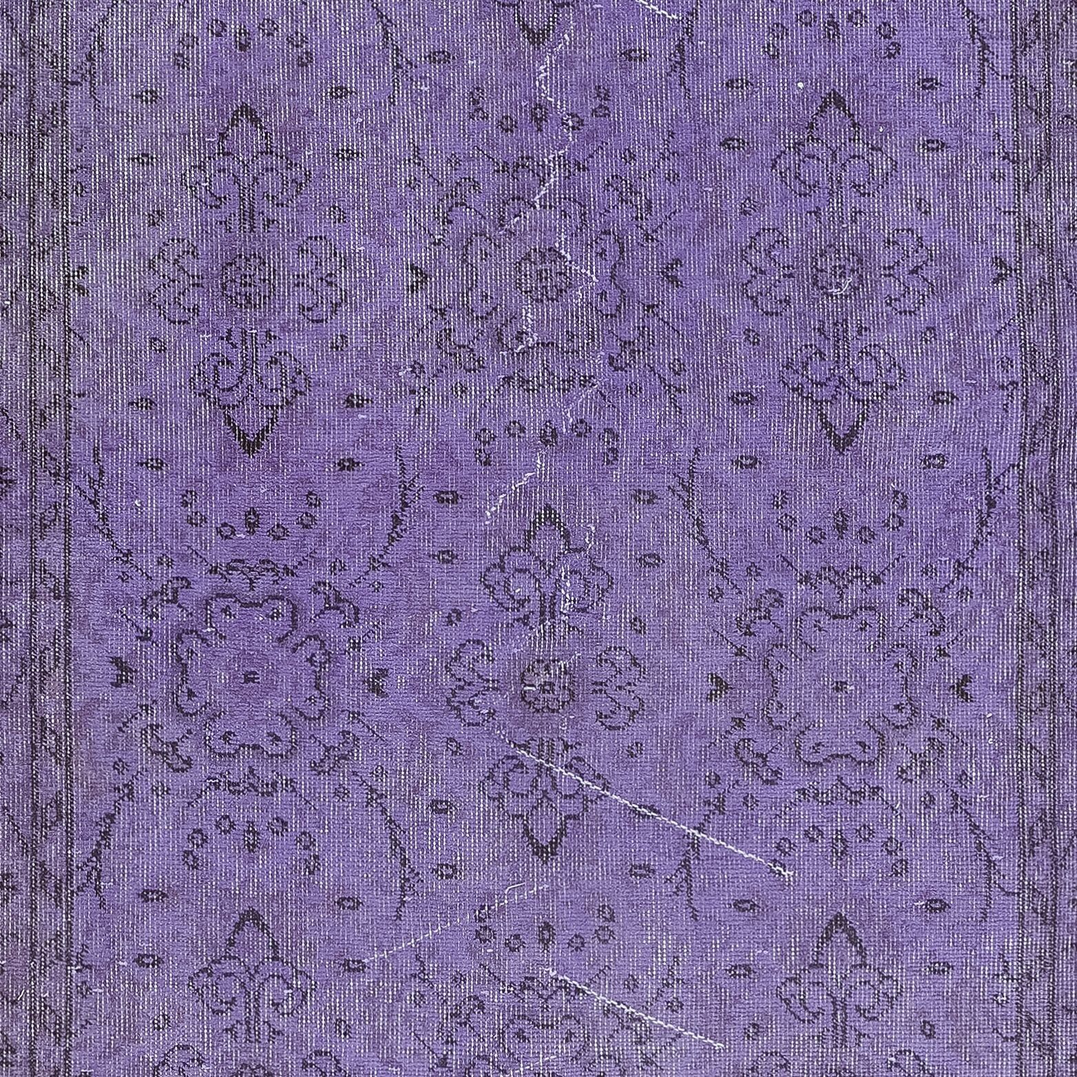 3.8x6.8 Ft Purple Area Rug, Handmade Kitchen Rug, Upcycled Turkish Carpet photo 260.0