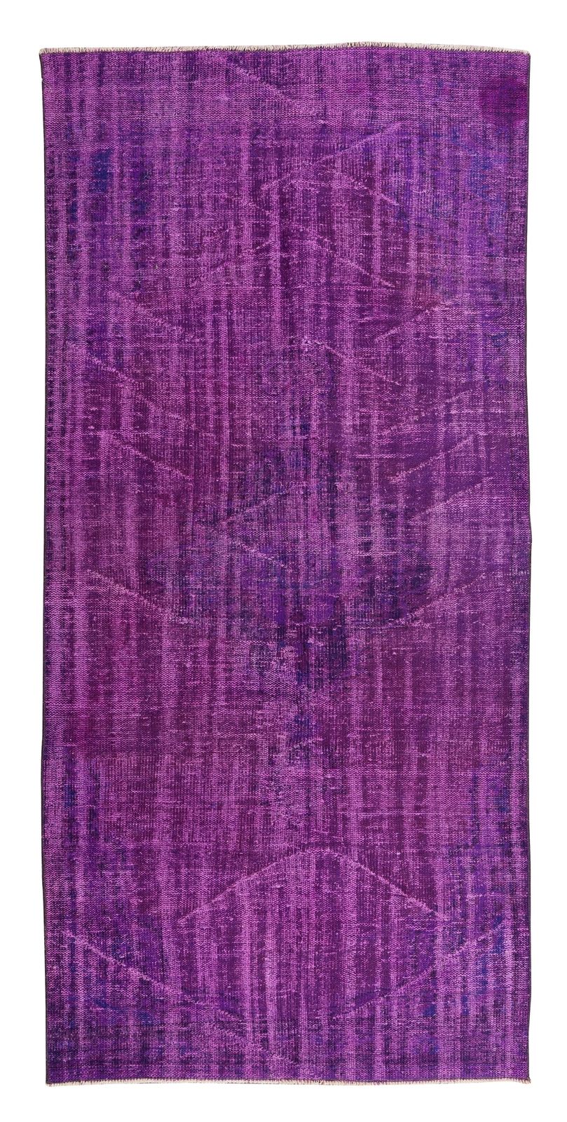 4.3x9 Ft Mid 20th Century Turkish Rug Over Dyed In Purple For Modern Interiors