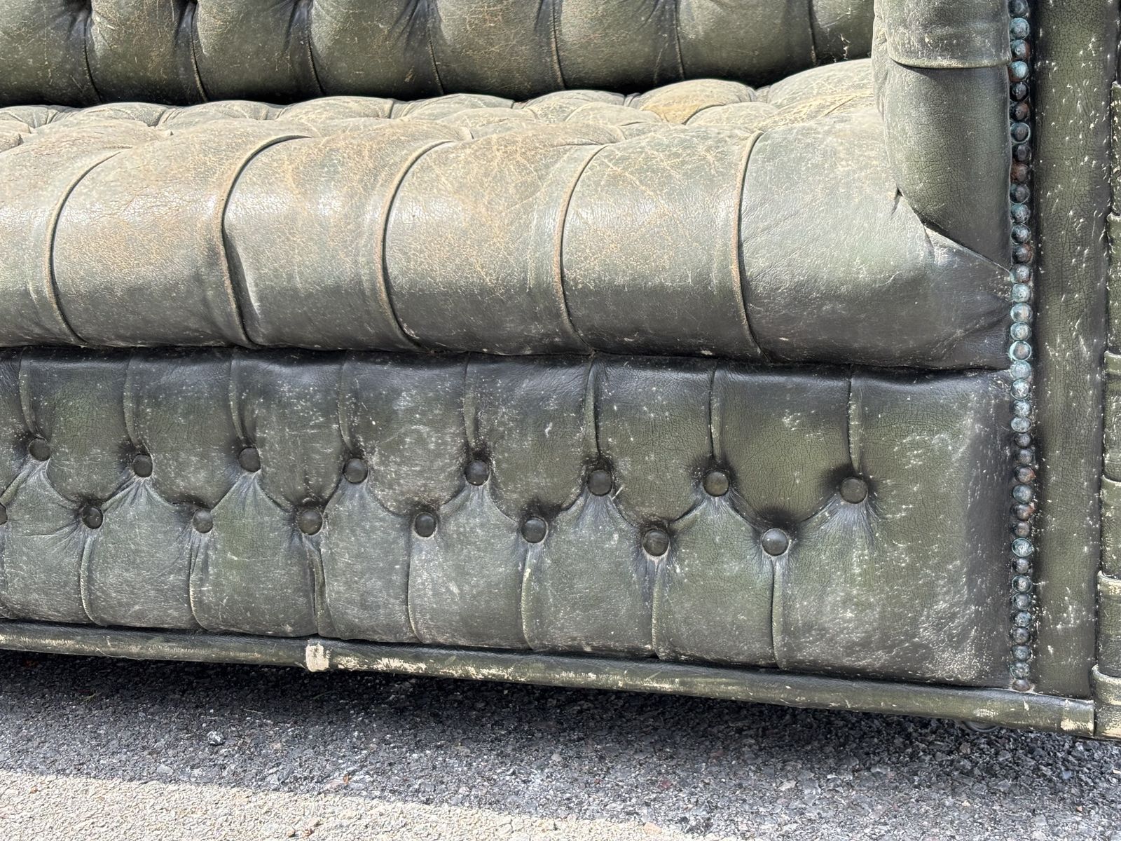Large Vintage Leather Chesterfield Sofa photo 500.0