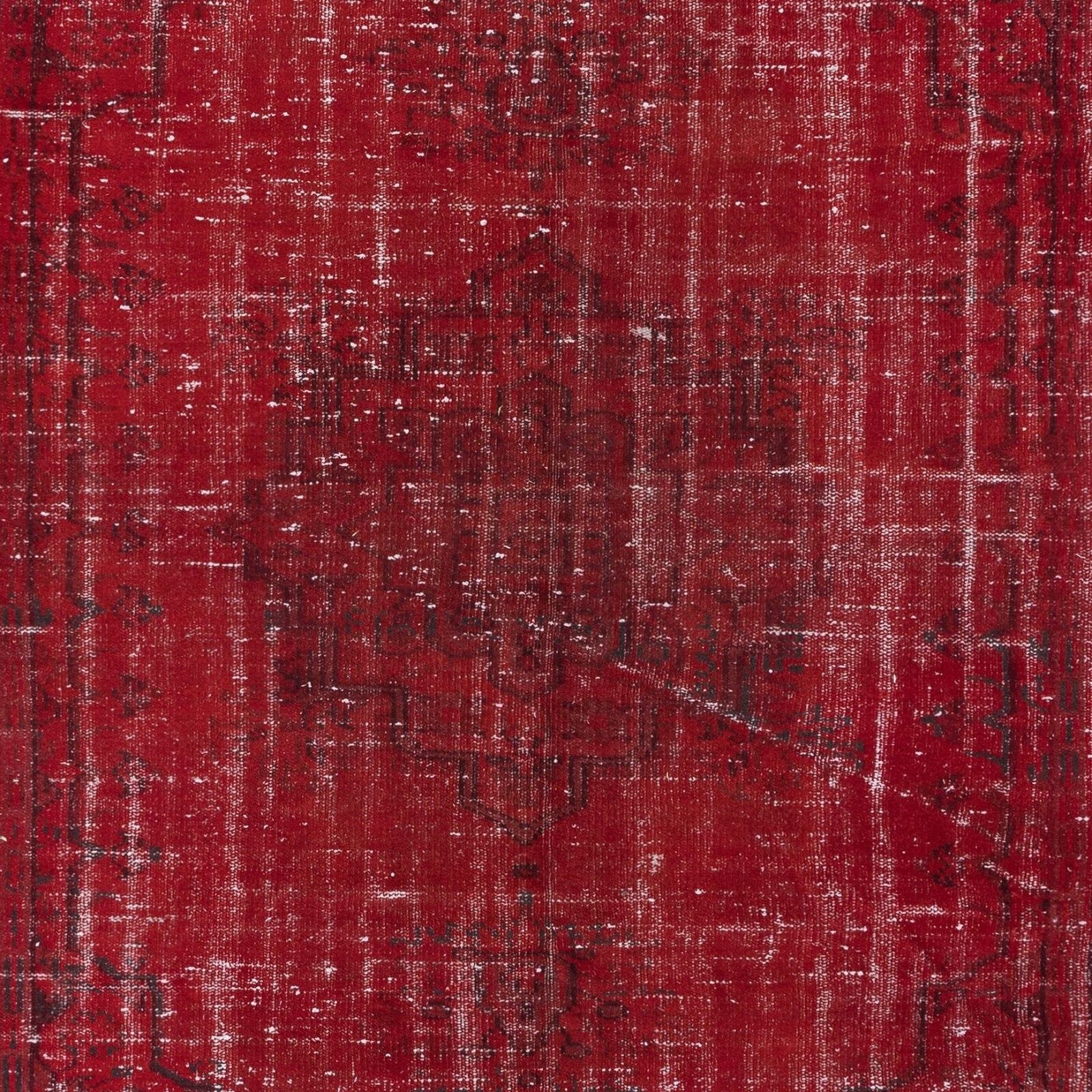 6x9 Ft Dark Red Turkish Area Rug For Living Room, Modern Handmade Carpet photo 462.0