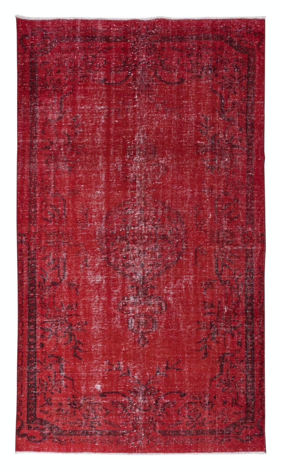5.5x9.2 Ft Modern Area Rug In Red, Handwoven And Handknotted In Turkey