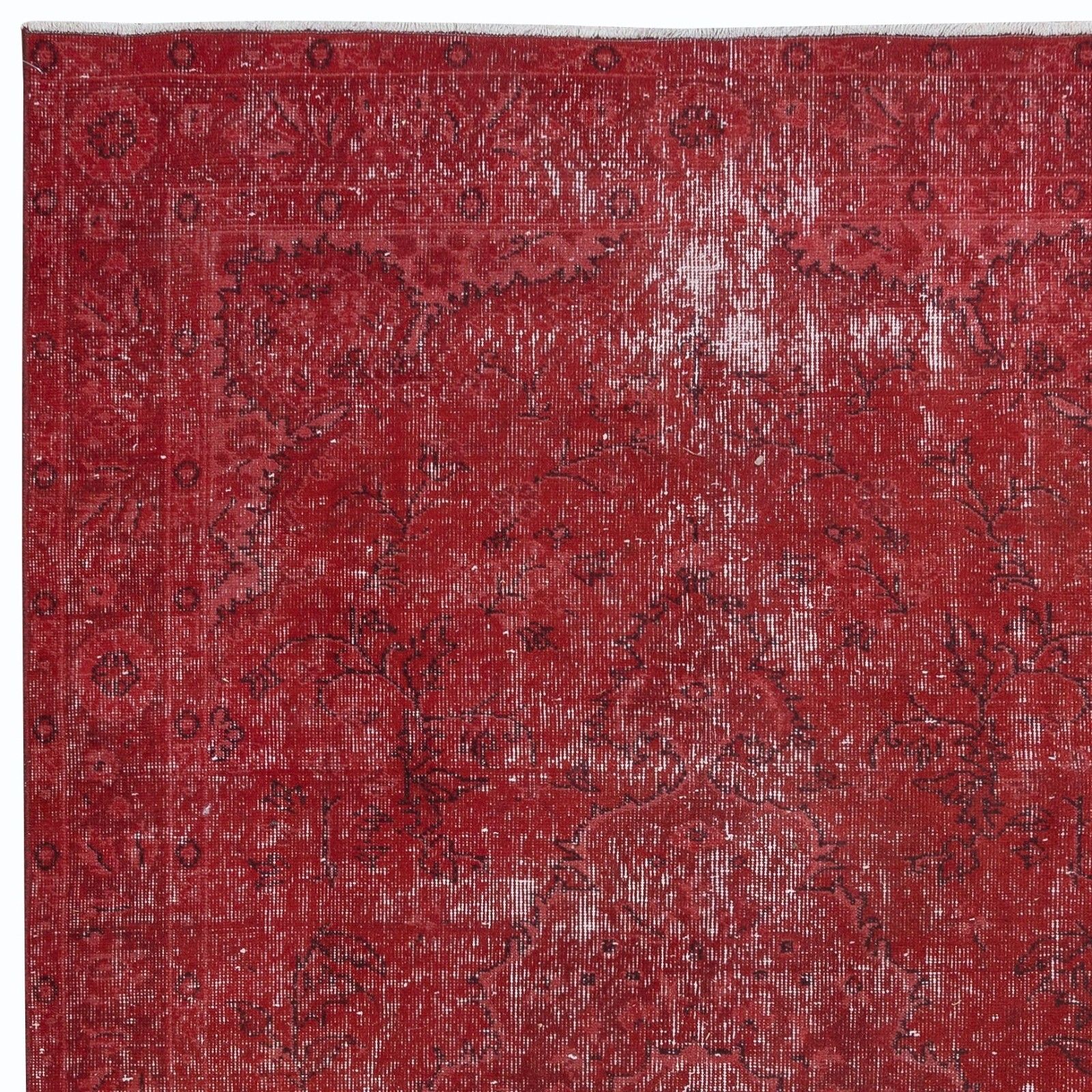 5.2x8.8 Ft Red Turkish Rug, Handmade Bohemian & Eclectic Carpet photo Textiles