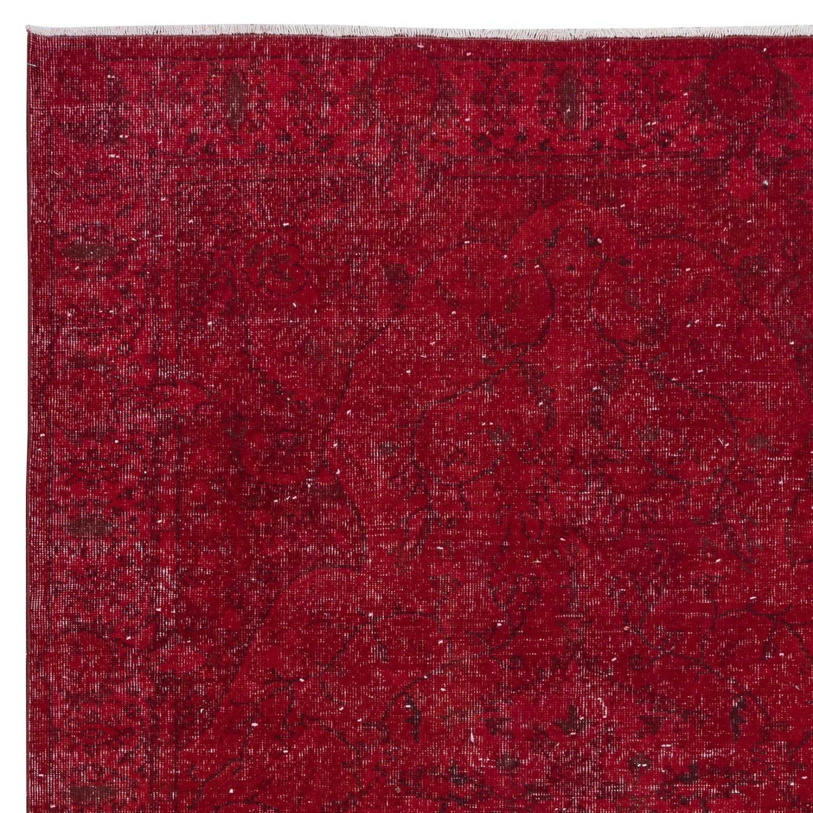6x9.8 Ft One Of A Kind Red Wool Area Rug, Room Size Handmade Turkish Carpet photo Textiles