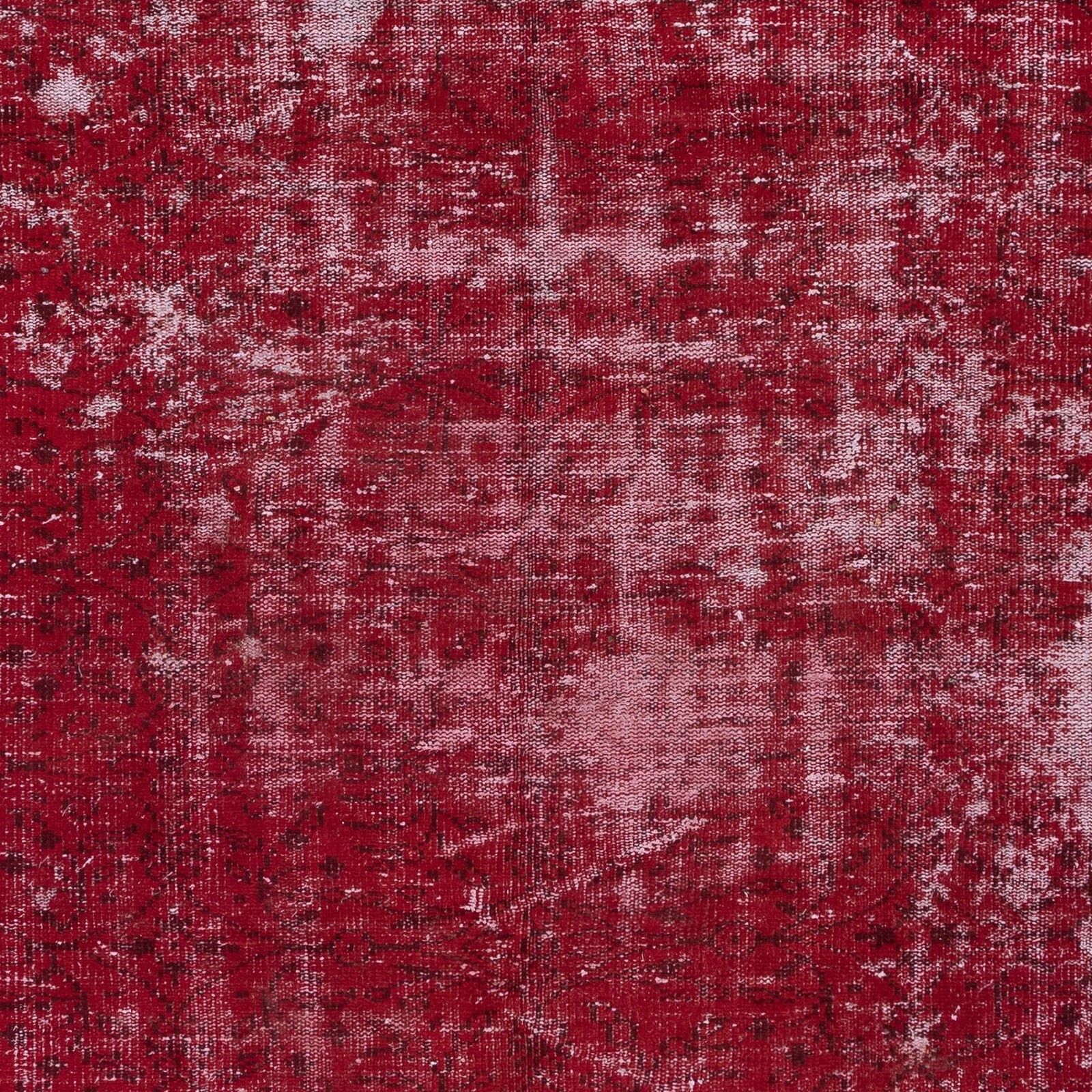 4.6x7.7 Ft Contemporary Handmade Turkish Red Area Rug With Shabby Chic Style photo 366.0