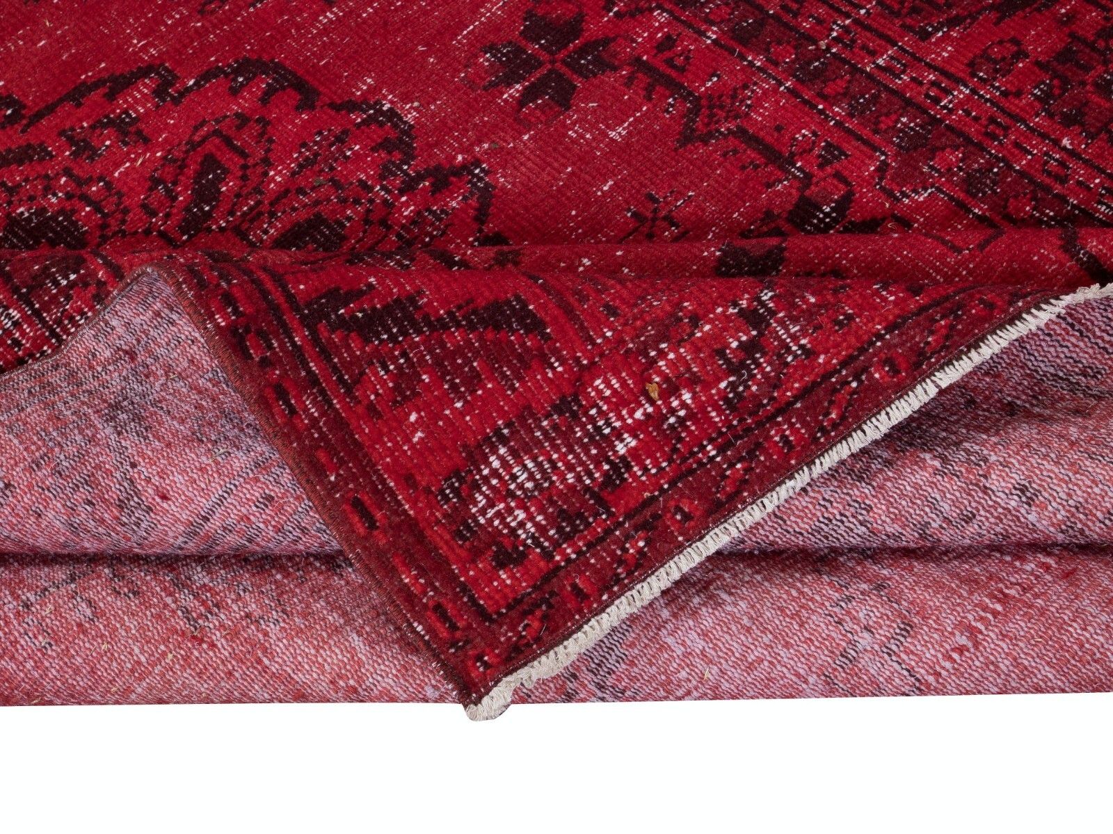 5.6x9 Ft Modern & Contemporary Rug In Dark Red, Handmade Turkish Wool Carpet photo for sale
