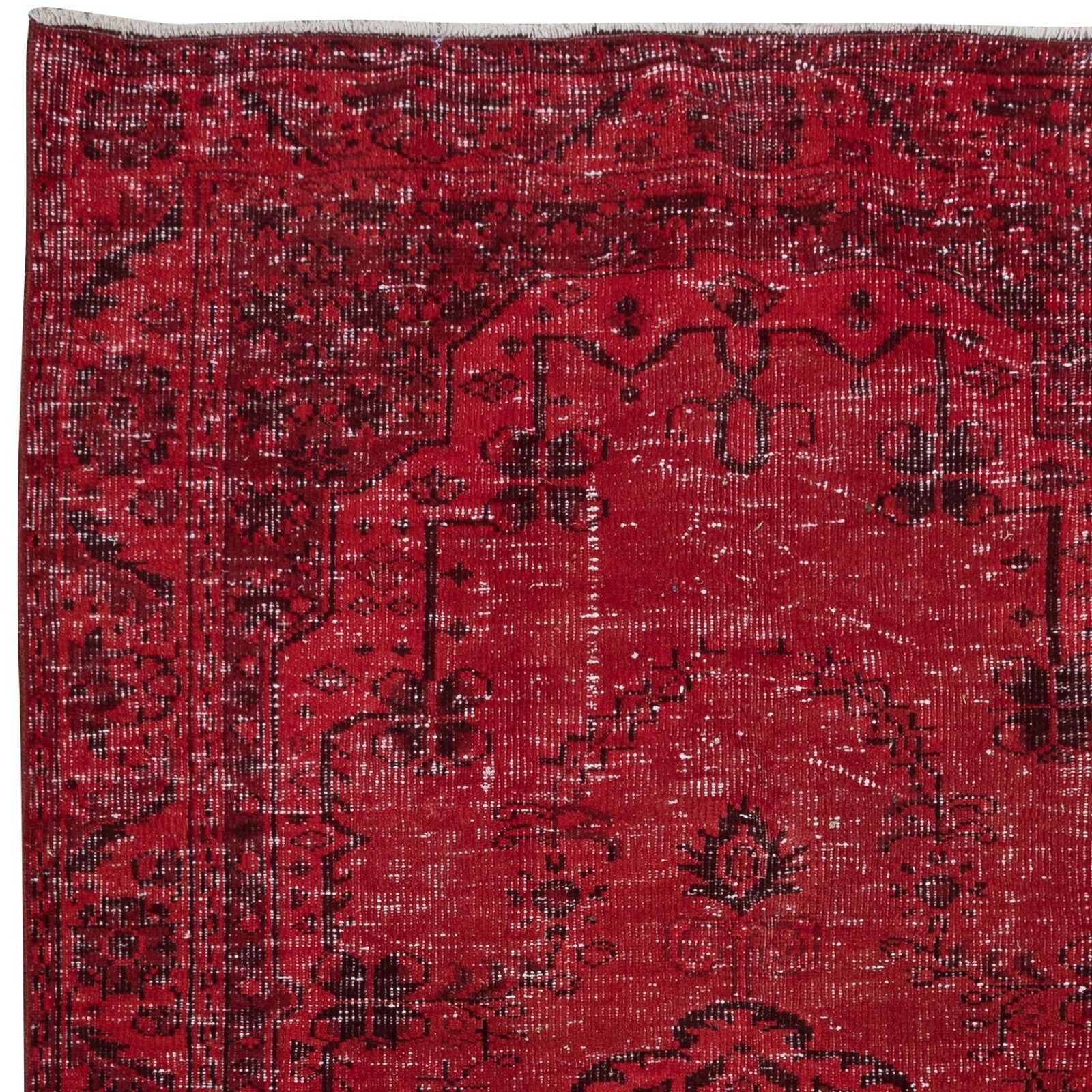 5.6x9 Ft Modern & Contemporary Rug In Dark Red, Handmade Turkish Wool Carpet photo Textiles