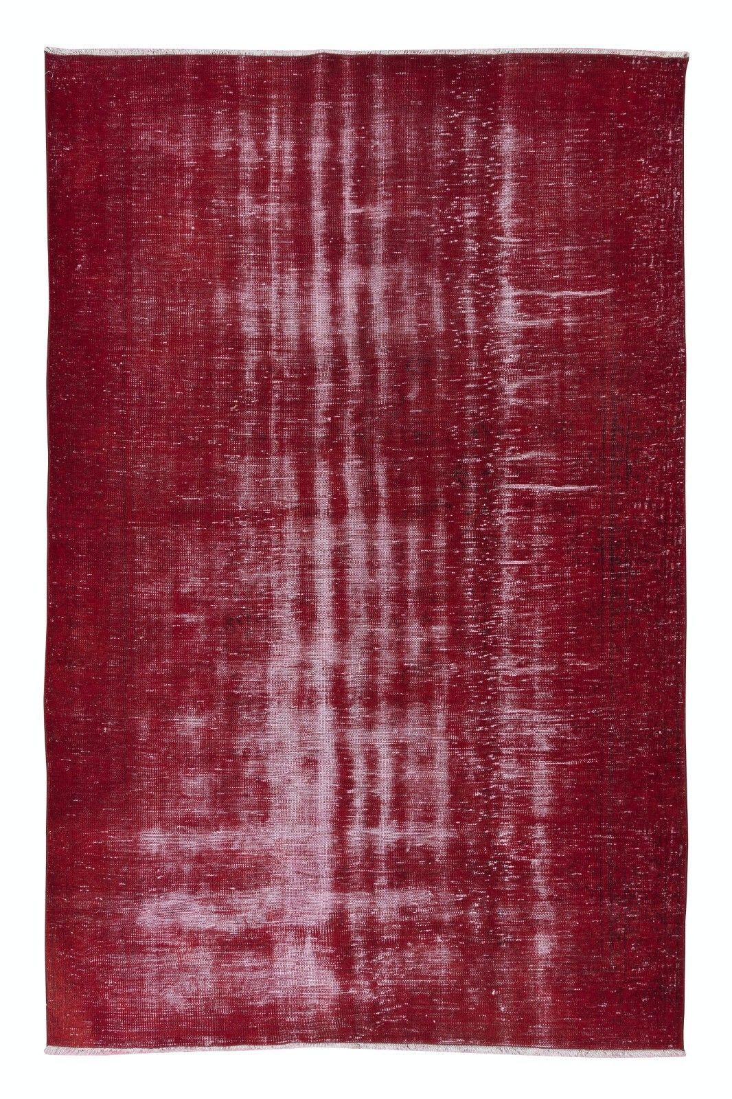 6x9.2 Ft Shabby Chic Turkish Red Rug, Handmade Carpet, Woolen Floor Covering