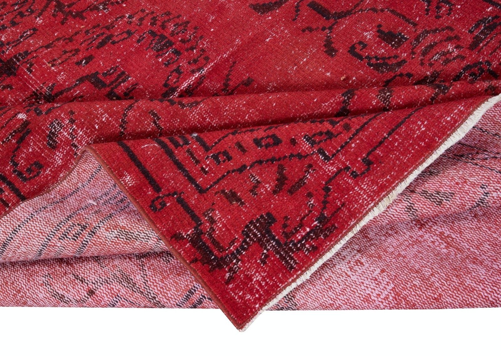 5x8 Ft Contemporary Wool Area Rug In Burgundy Red, Hand Knotted In Turkey photo for sale