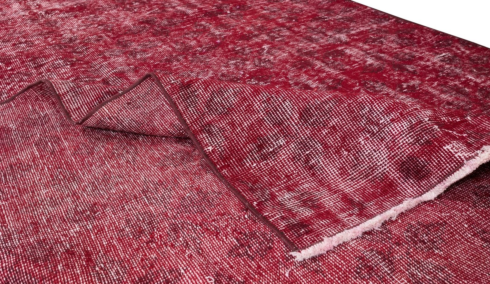 5.8x9.2 Ft Turkish Vintage Rug Re Dyed In Burgundy Red, Great 4 Modern Interiors photo for sale