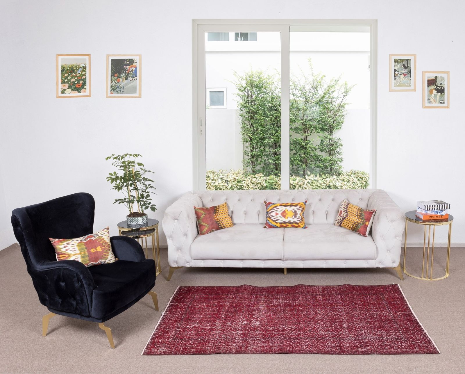 3.9x7 Ft Mid 20th Century Handmade Red Overdyed Rug From Central Anatolia photo furniture