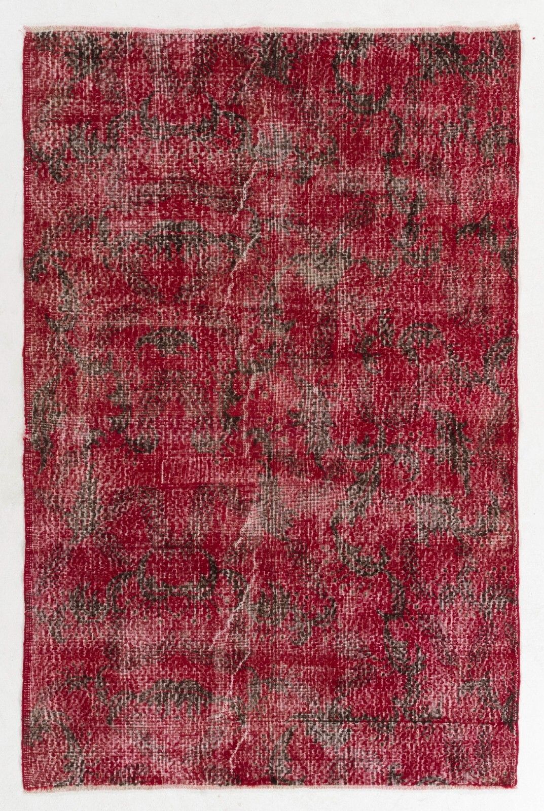 5.4x8 Ft Mid Century Modern Red Turkish Rug Designed By Zeki Muren