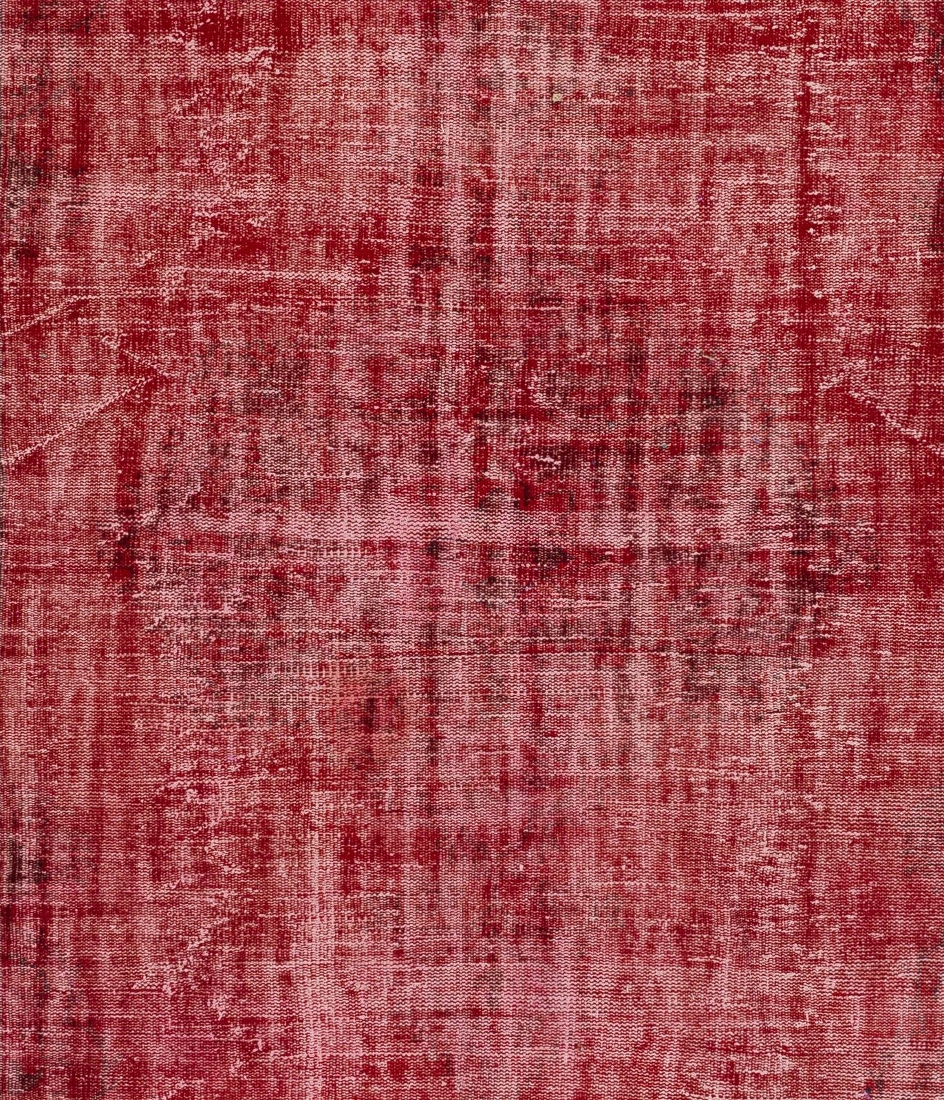 6.5x9.6 Ft Vintage Area Rug Redyed In Red For Living Room, Handknotted In Turkey photo Textiles