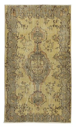 4x6.6 Ft Handmade Yellow Color Anti Bacterial Rug, Modern Turkish Area Rug