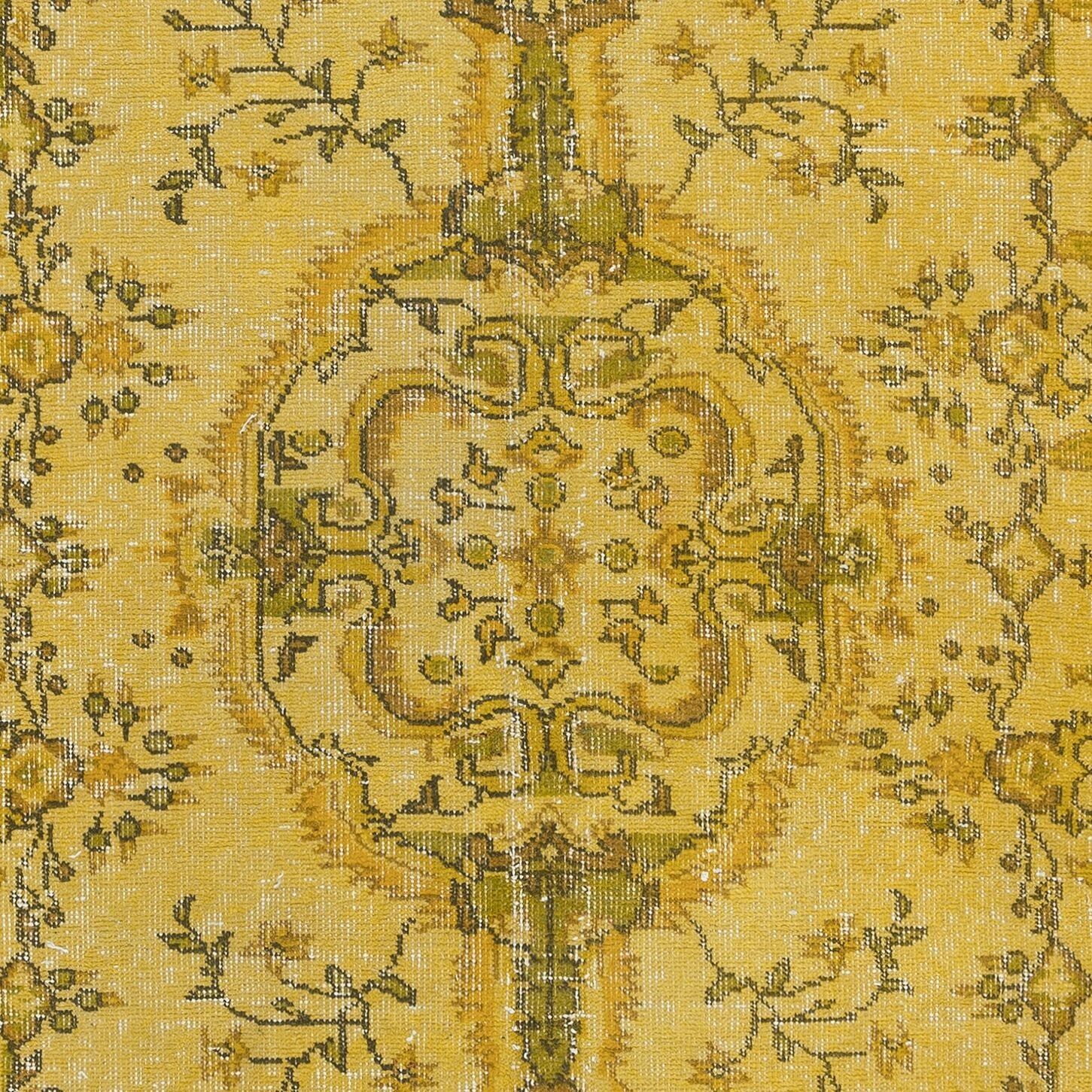 3.7x6.6 Ft Modern Handmade Turkish Accent Rug, Decorative Yellow Over Dyed Carpe photo 371.0