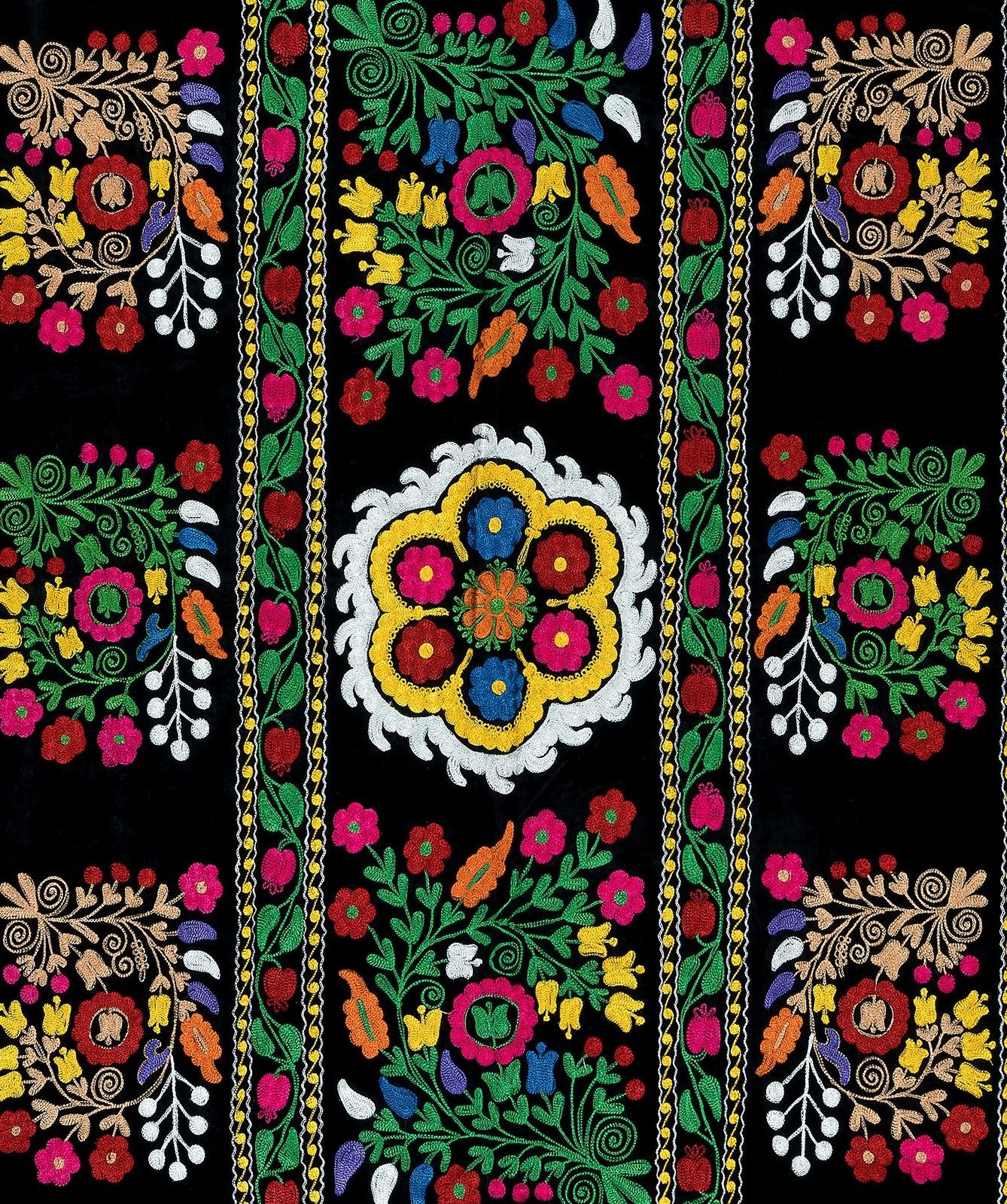 4.2x7.4 Ft Vintage Asian Silk Hand Embroidered Bed Cover Or Wall Hanging photo Art