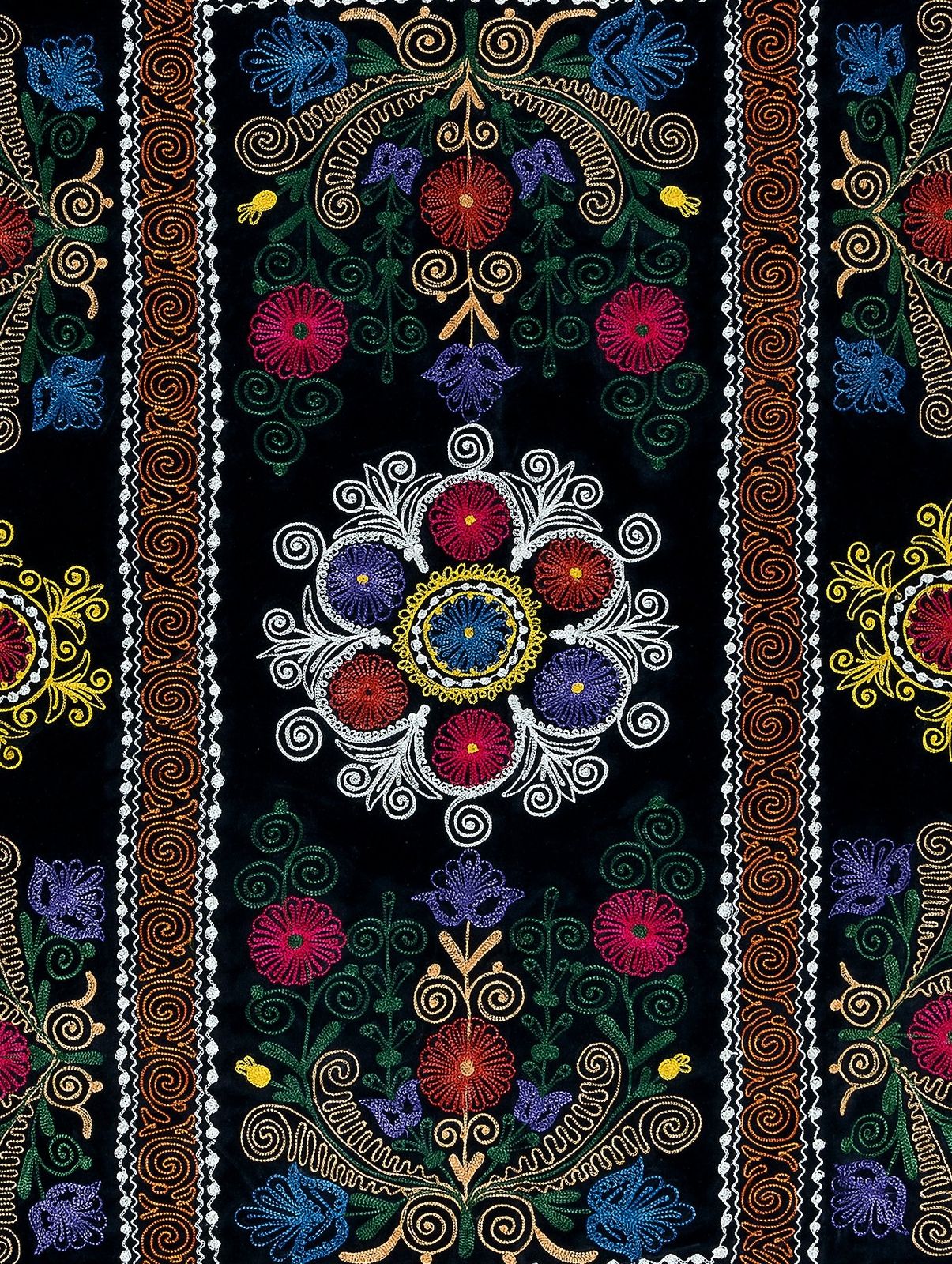 4.6x6.8 Ft Vintage Asian Silk Hand Embroidered Bed Cover Or Wall Hanging photo Art