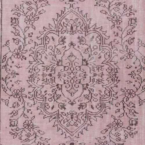 6x10.6 Ft Turkish Floor Rug In Pink Color. Modern Hand Knotted Area Rug photo 542.0
