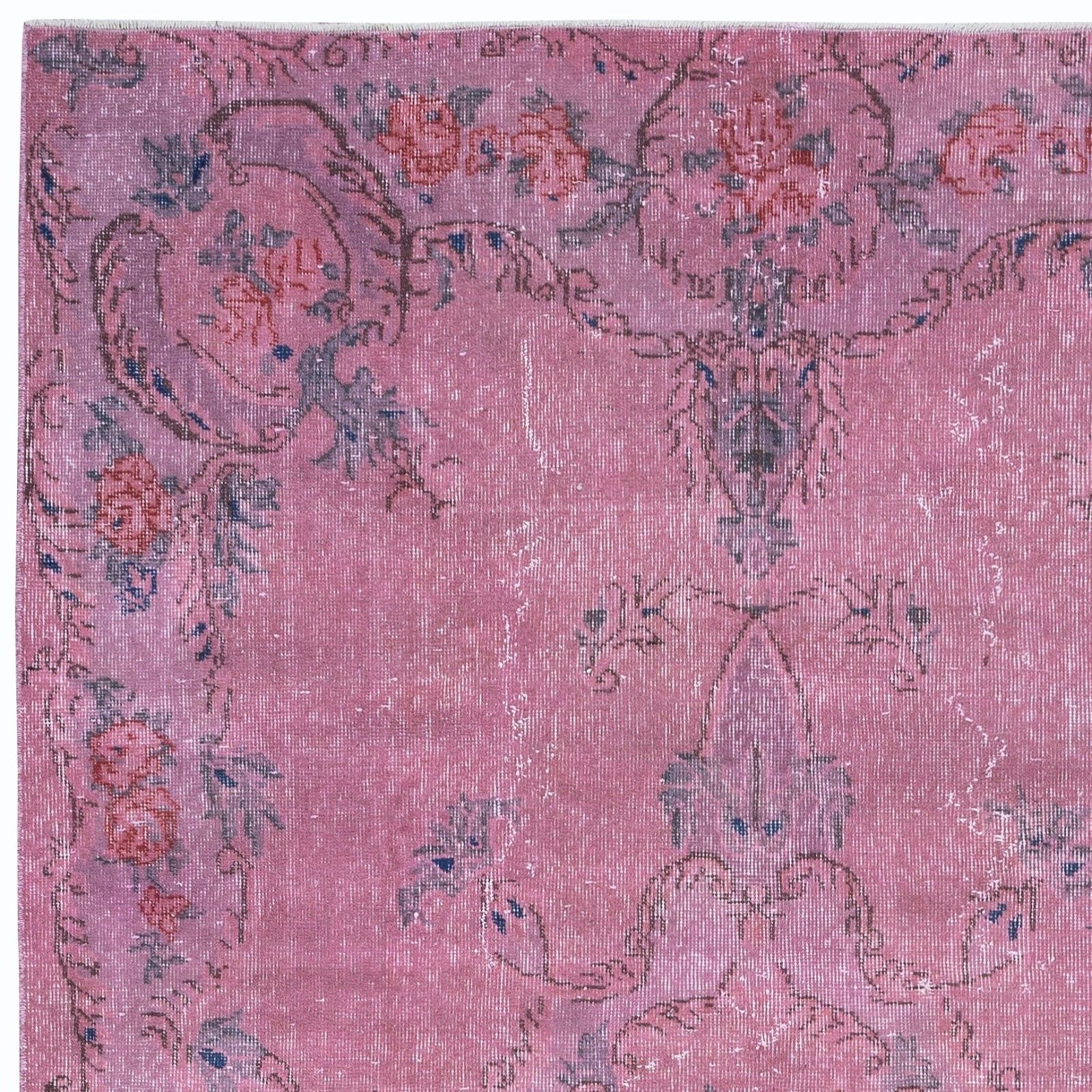 5.4x8.8 Ft Contemporary Handmade Turkish Floral Pattern Area Rug In Soft Pink photo Textiles