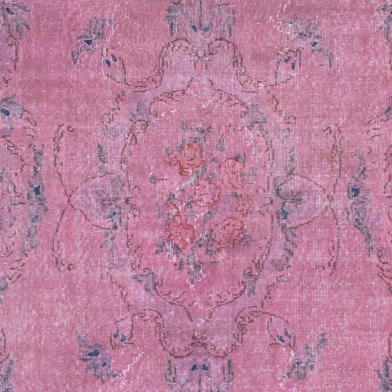 5.4x8.8 Ft Contemporary Handmade Turkish Floral Pattern Area Rug In Soft Pink photo 485.0