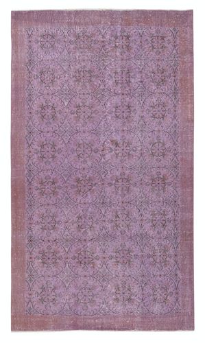 4.5x7.8 Ft Modern Floral Patterned Area Rug In Purple, Hand Knotted In Turkey