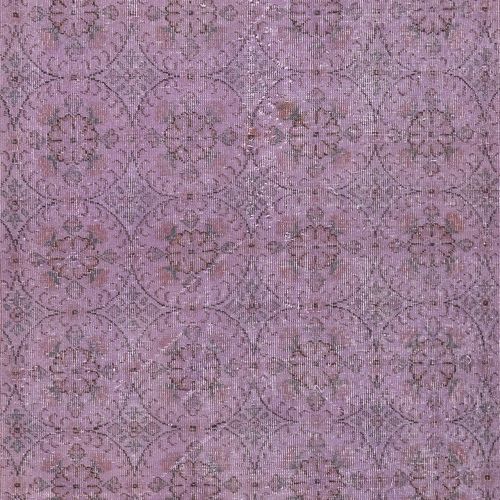 4.5x7.8 Ft Modern Floral Patterned Area Rug In Purple, Hand Knotted In Turkey photo 300.0