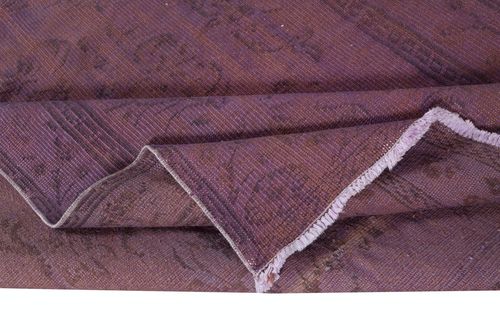 4.6x8 Ft Hand Made Purple Floor Rug From Turkey, Redyed Carpet For Living Room photo for sale