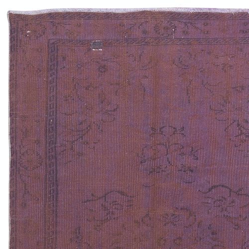 4.6x8 Ft Hand Made Purple Floor Rug From Turkey, Redyed Carpet For Living Room photo Textiles