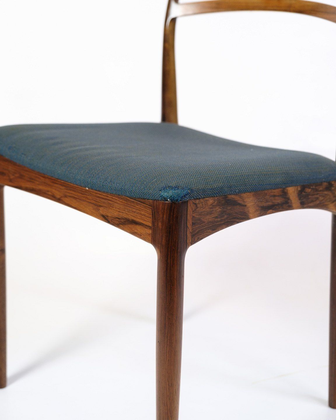 Set Of Six Dining Chairs Model 94 In Rosewood & Blue Fabric By Johannes Andersen For Chr. Linneberg Furniture Factory From 1960s photo 3520.0