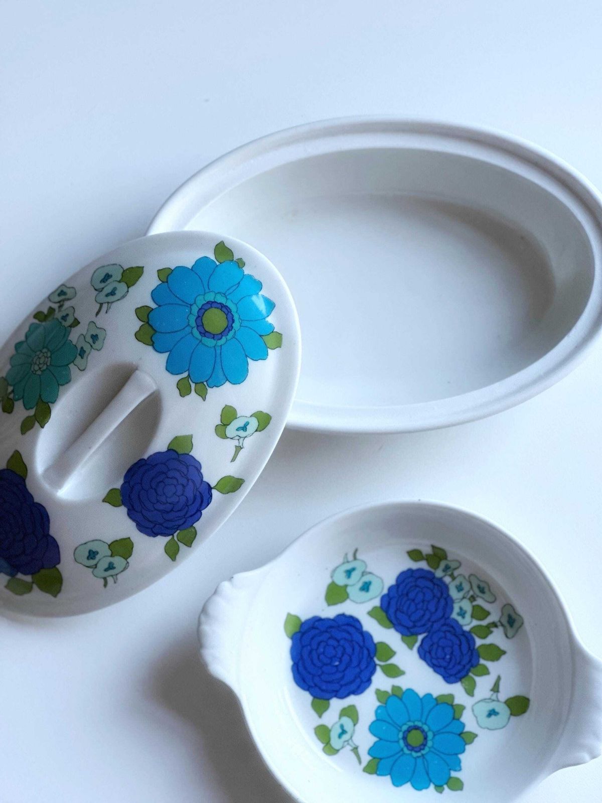 Pillivuyt French Porcelain Covered Casserole Dish 1970s With Serving Plate Rare Illustration photo Home Decor