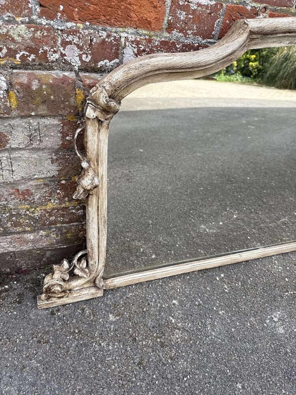 A Fabulous Large Antique English 19th C Shaped Top Ornate Overmantle Mirror. photo furniture