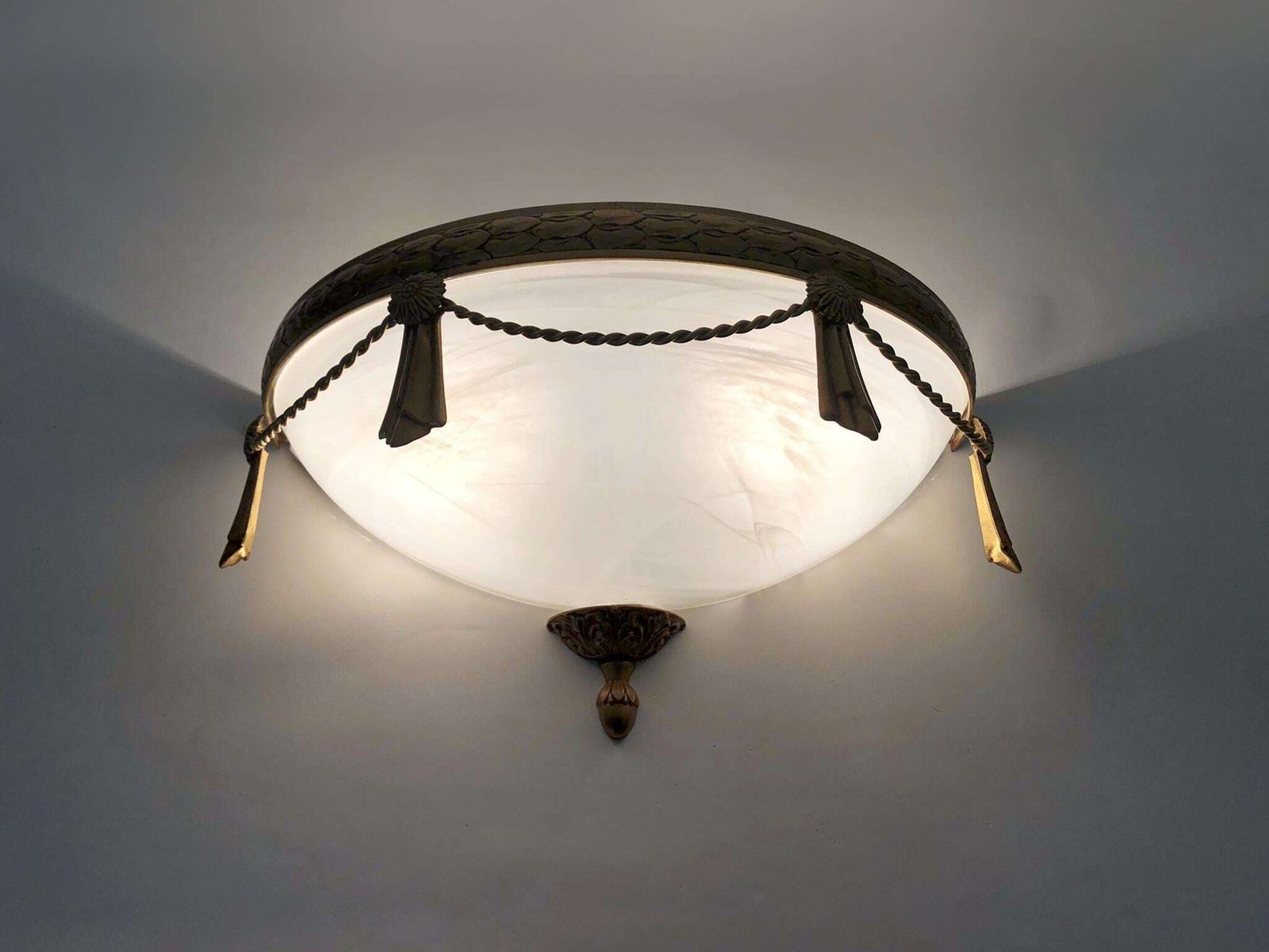 Large Pair Of Half Moon Brass And Glass Wall Sconces From Maison Zonca, Italy photo furniture