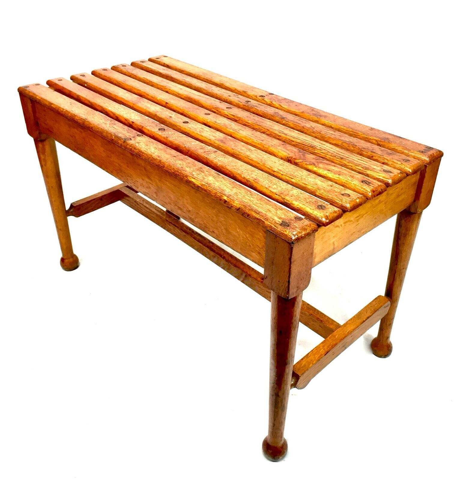 Antique Wooden Original Hotel Used Oak Luggage Rack Storage / Table / C.1900 photo for sale