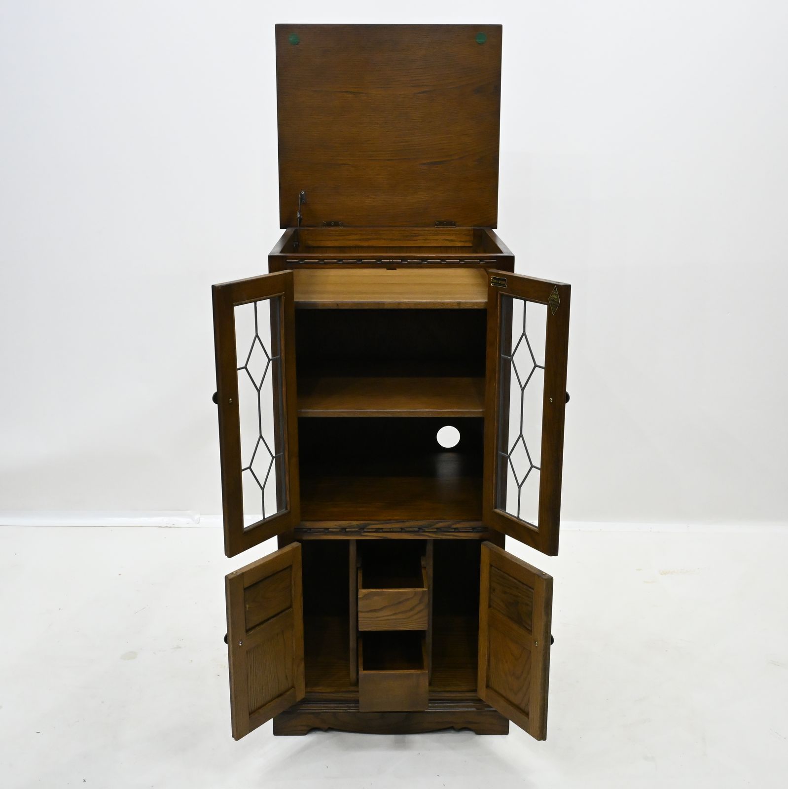 Furniture Old Charm Hi Fi/Record Cabinet 2 Adjustable Shelves Light Oak Free Uk Delivery* photo