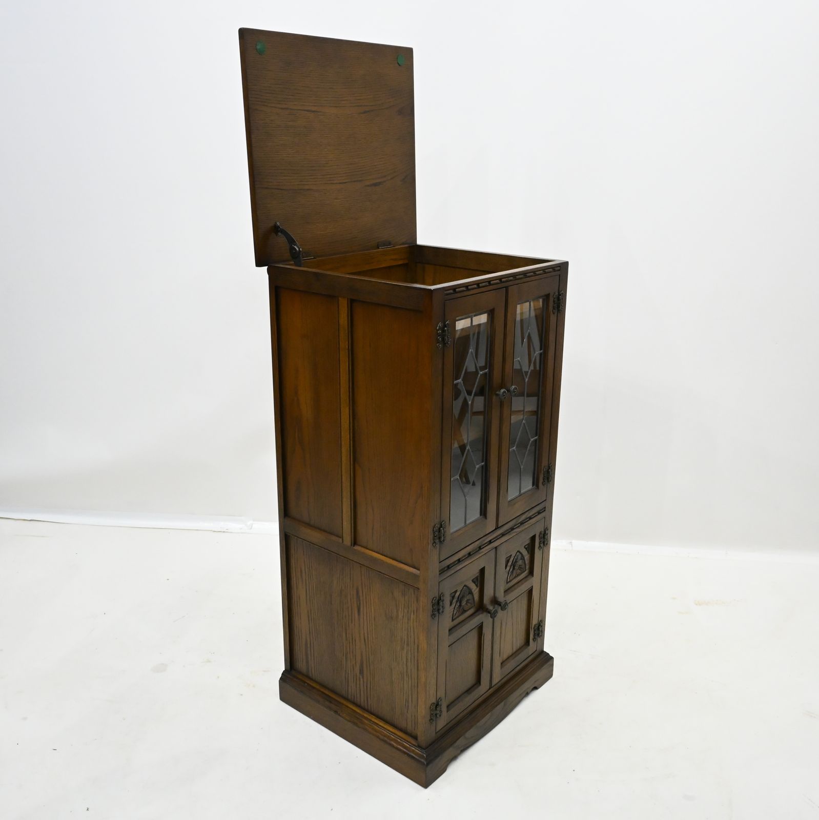 photo buy Old Charm Hi Fi/Record Cabinet 2 Adjustable Shelves Light Oak Free Uk Delivery*