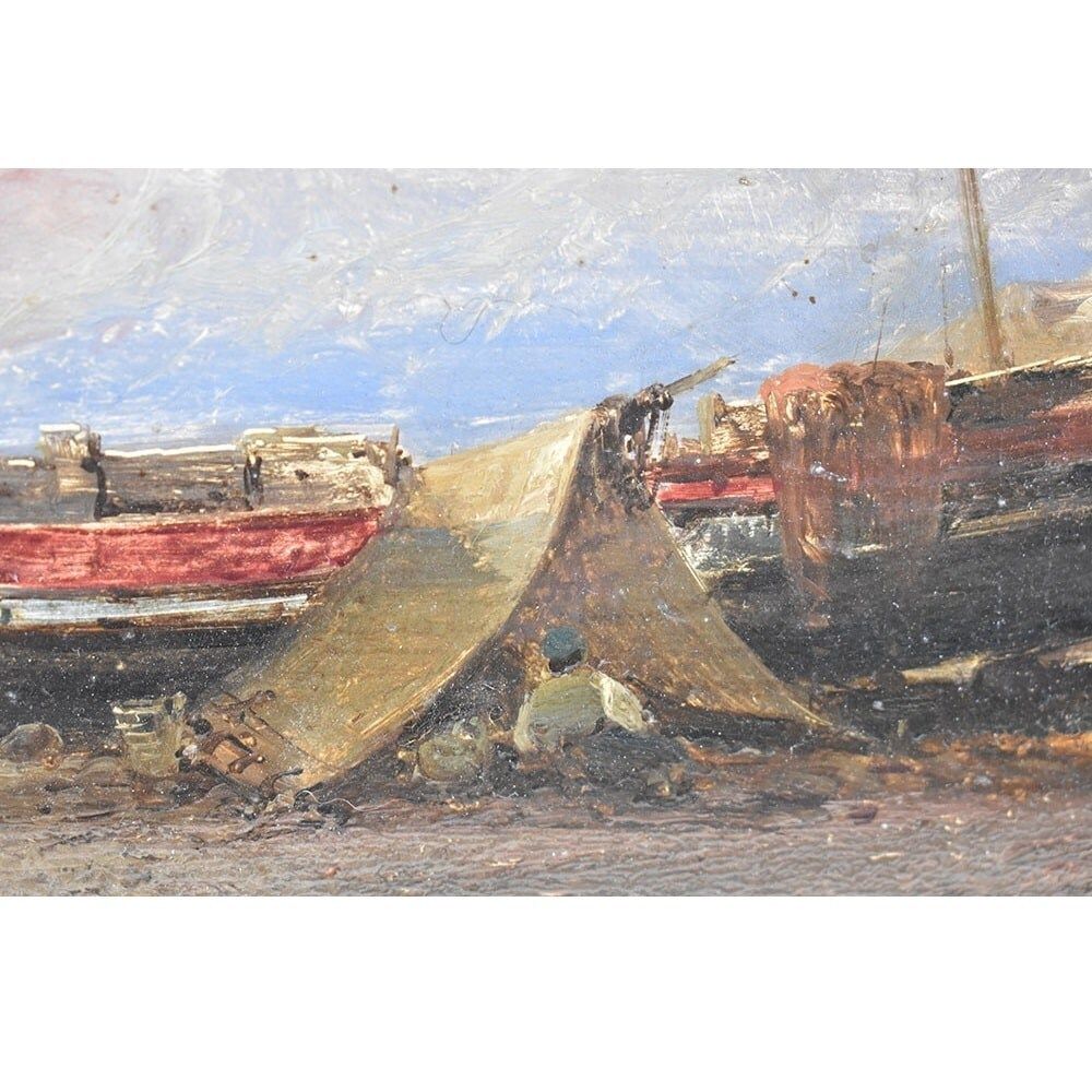 Marine Painting, Coast Painting, Small Seascape Painting, 19th Century. photo 1100.0