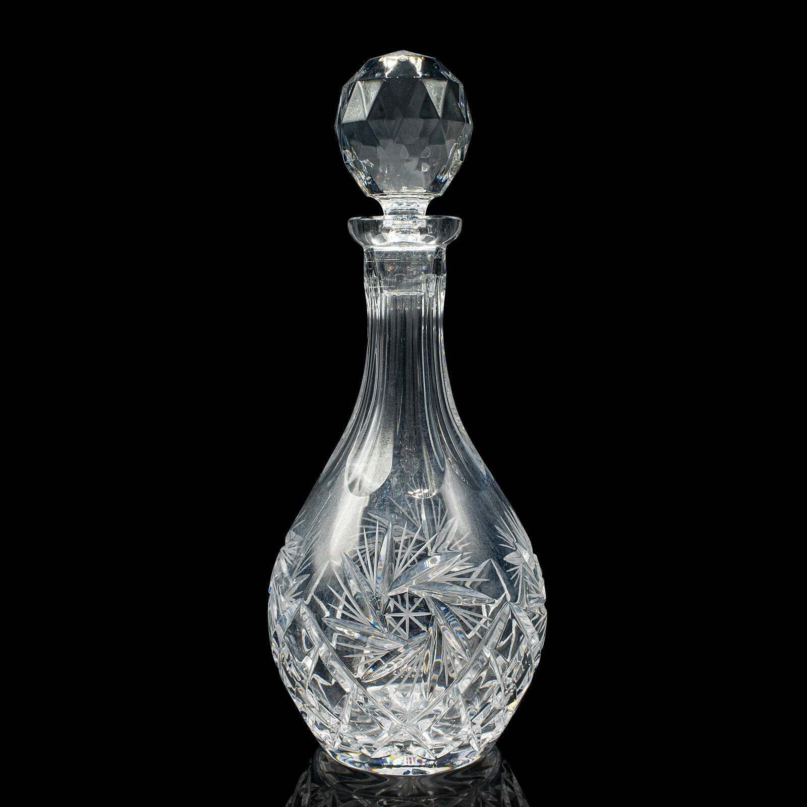 Vintage Liqueur Decanter, English, Cut Crystal Glass, Mid 20th Century, C.1960 photo 505.0