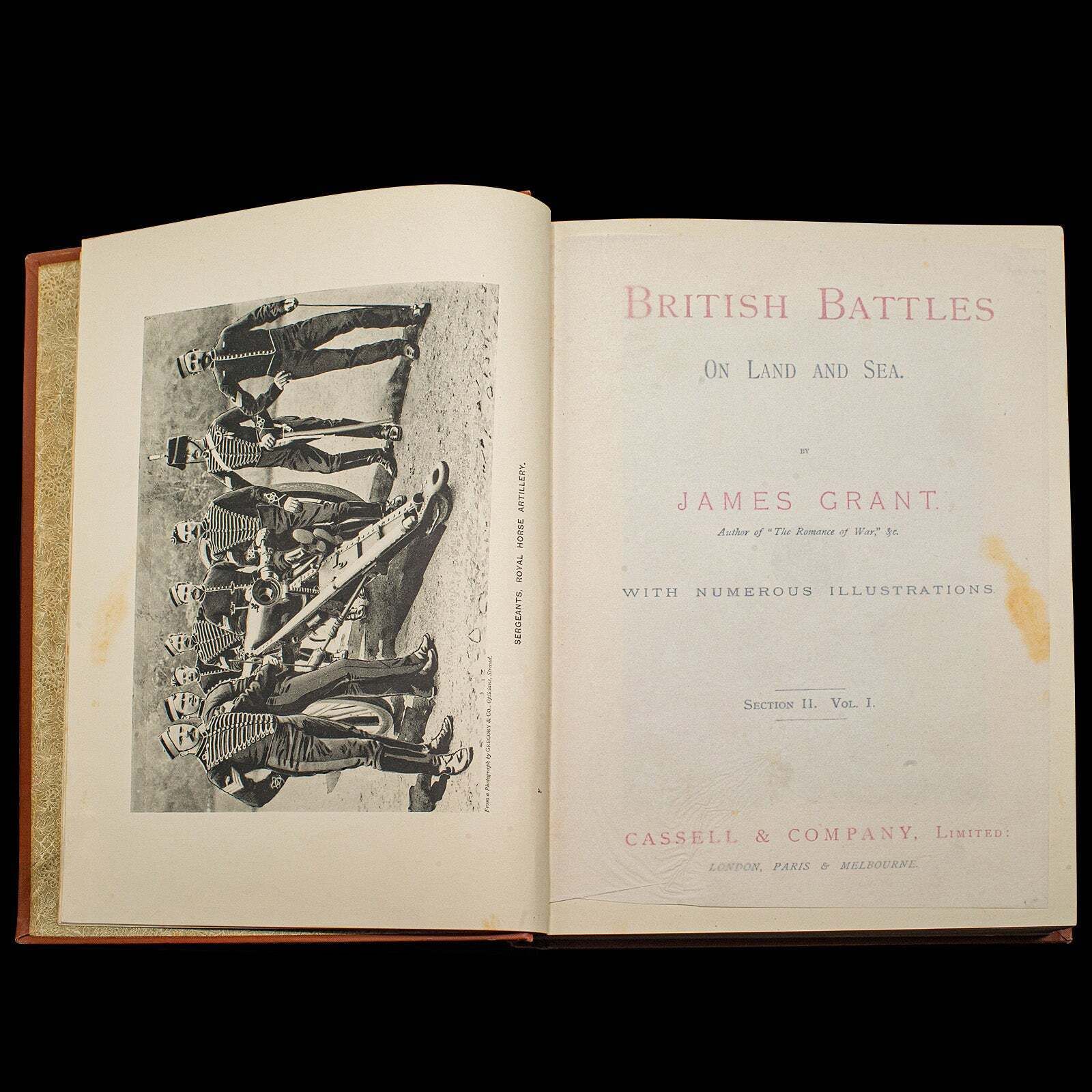 3 Vols British Battles On Land And Sea, Antique, Military Reference Book, C.1900 photo 199.0