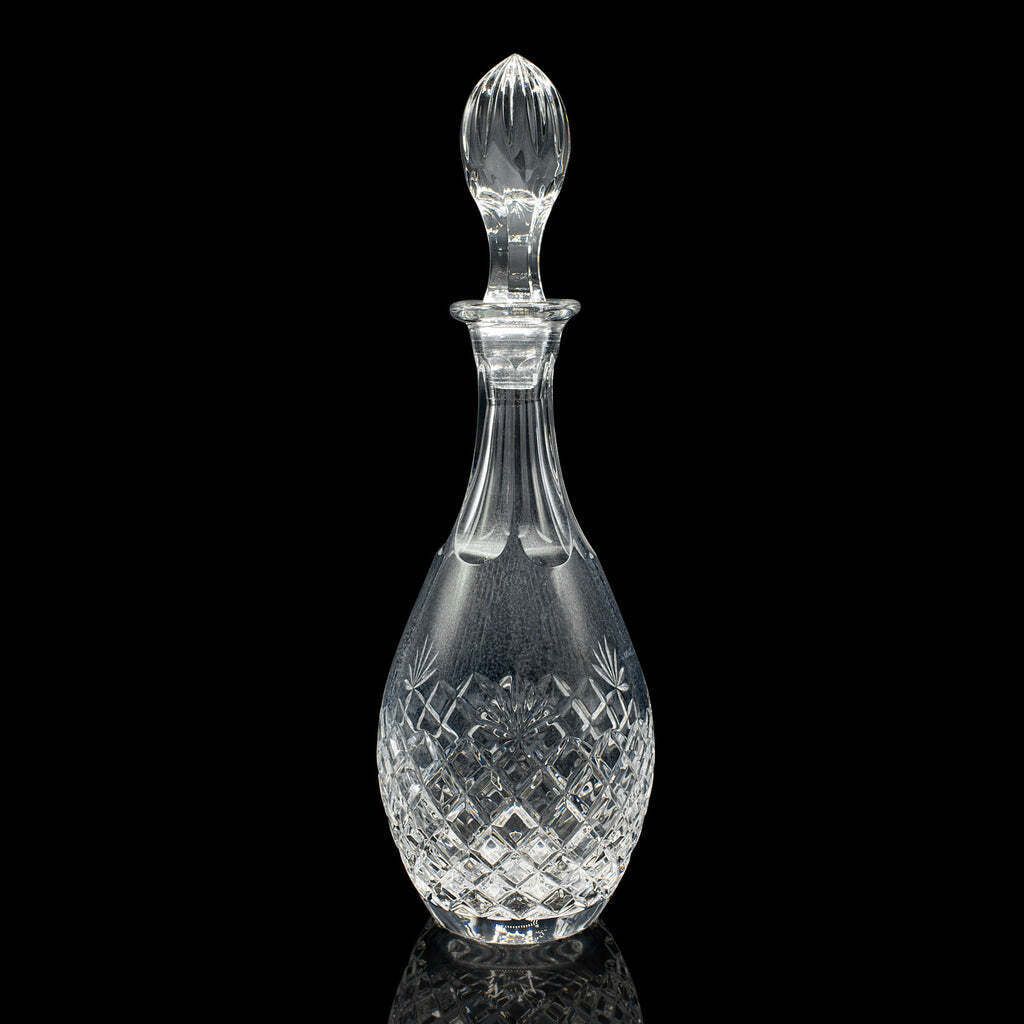 Vintage Claret Decanter, English, Pineapple Cut Glass, Wine Vessel, Circa 1970 photo for sale