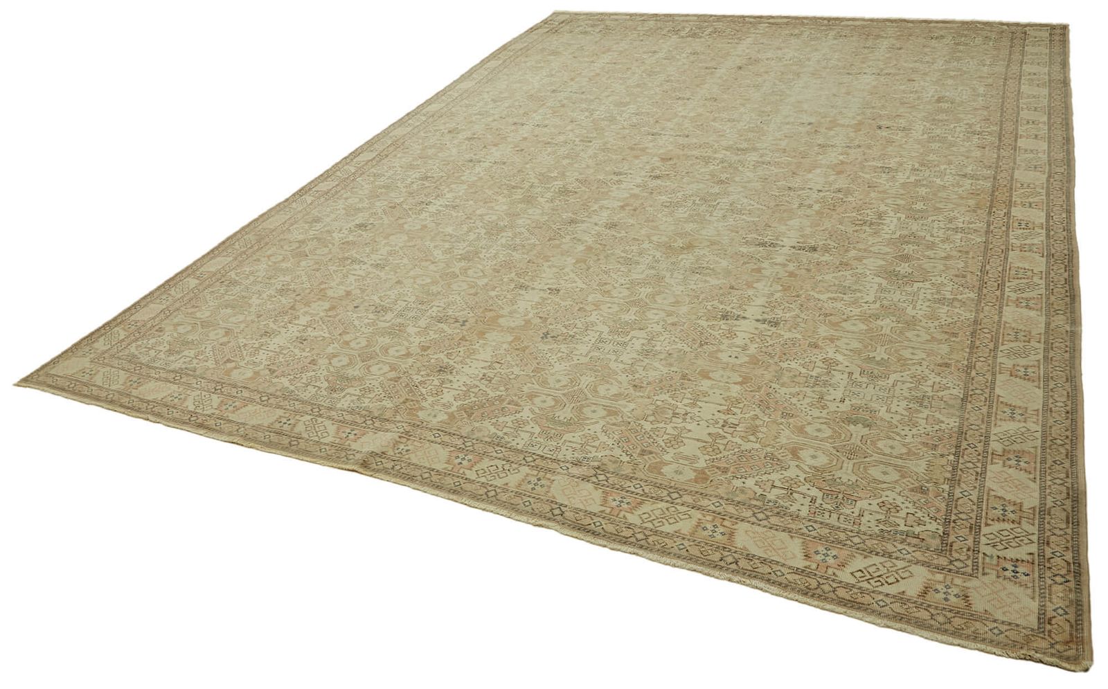 Handmade Beige Vintage Large Area Rug 320 Cm X 436 Cm photo for sale