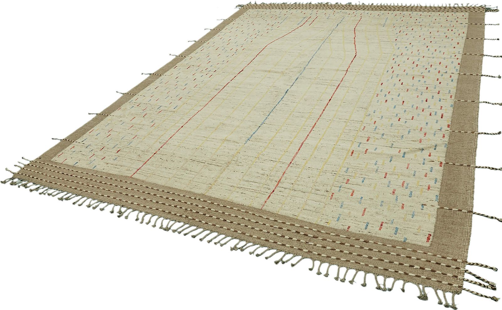 Handmade Beige Modern Tribal Rug 268 Cm X 368 Cm photo for sale