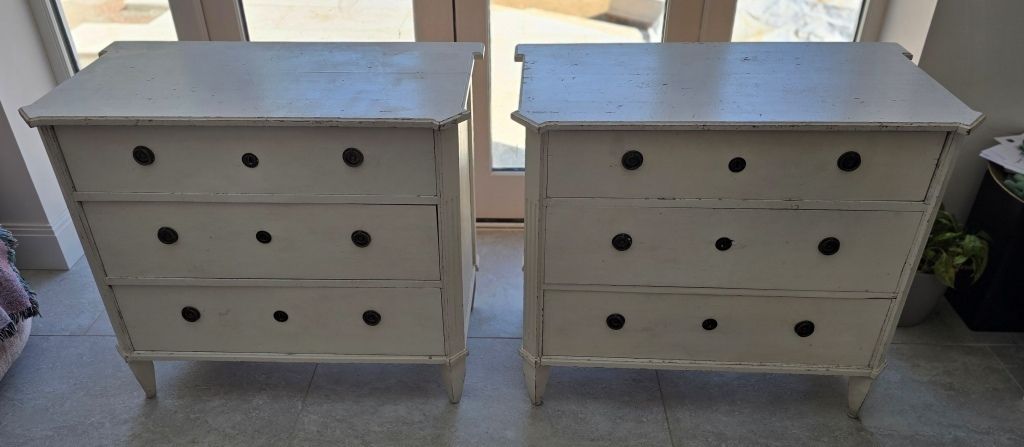 2937.5 Pair Of Swedish 18th Century, Gustavian, Painted Chests Of Drawers photo